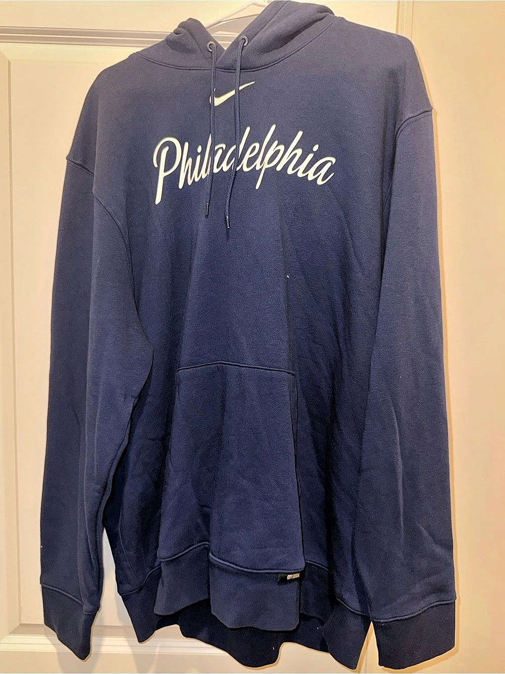 Nike Philadelphia Script Club Fleece Pullover Hoodie Blue XXL